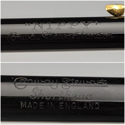 British Vintage Conway Stewart Fountain Pen Pencil Set Black Boxed